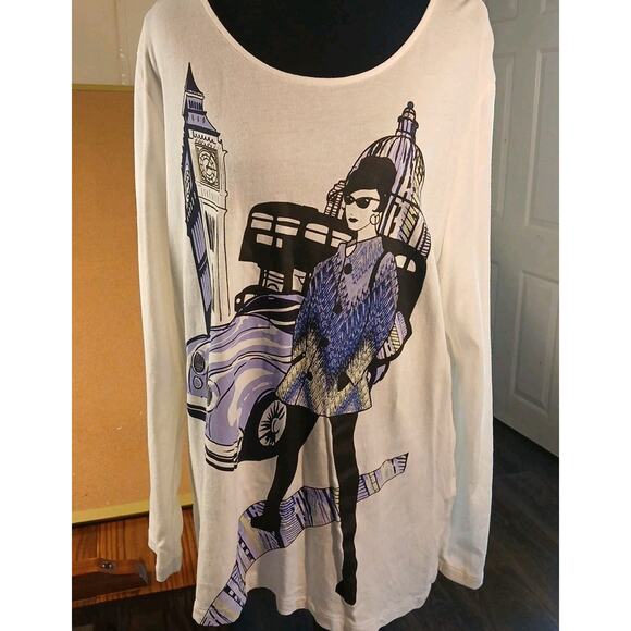 Weekends By Chicos Size 3 EUC , US Size XL White Long Sleeve - Picture 1 of 7